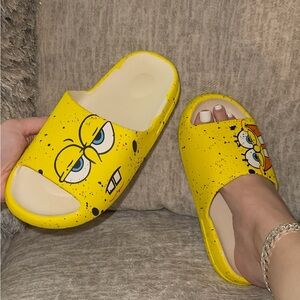 Yellow SpongeBob Slip-on Slides sizes 6, 7, 8, 9, 10